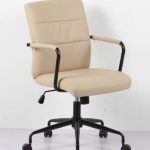 silla oficina con ruedas vintage polipiel beige