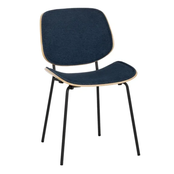 Set 3 sillas azul marino pata metal