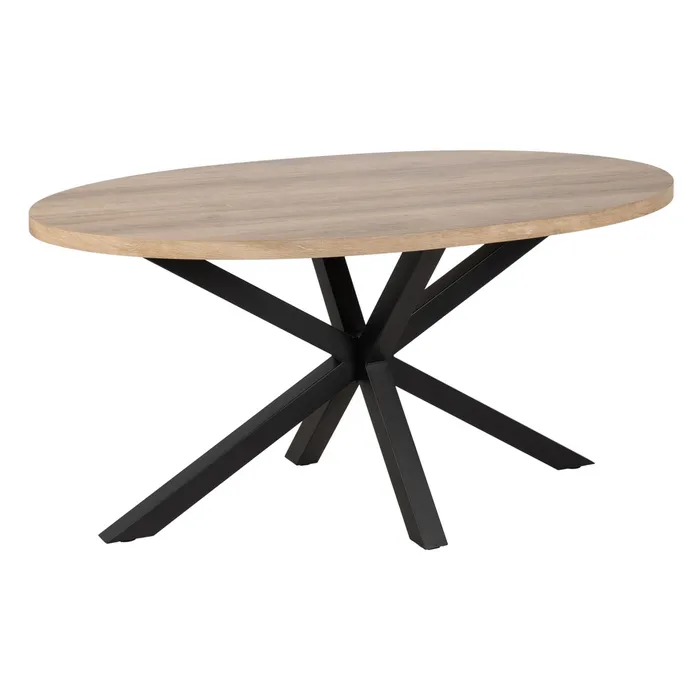 Añade un toque moderno a tu hogar con nuestra mesa de comedor en marrón: patas metálicas negras, tamaño 160 x 90 x 75 cm