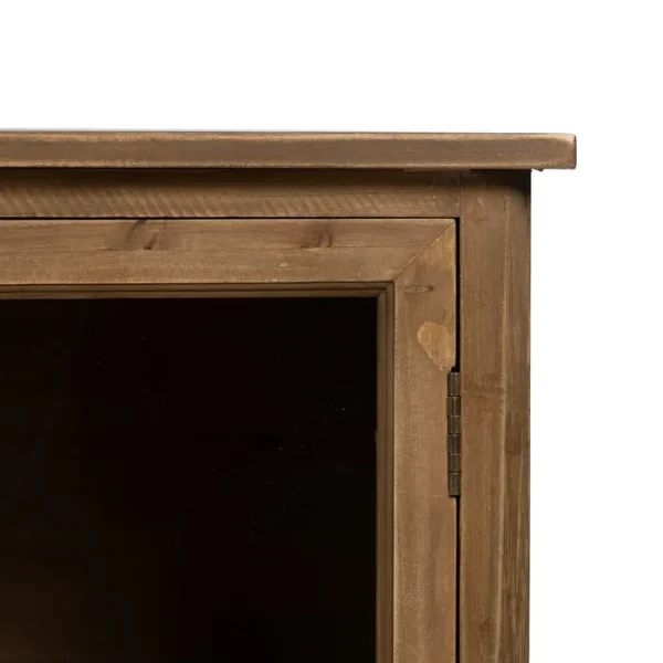 Descubre la funcionalidad y encanto de nuestra vitrina: madera de abeto, 4 puertas y 4 cajones para un almacenamiento elegante.