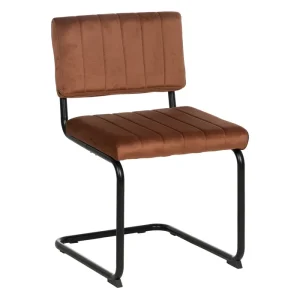 Añade un toque de estilo a tu espacio con nuestra silla terracota: tejido y metal, perfecta para salón