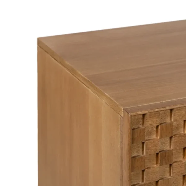 Descubre la funcionalidad y estilo con nuestra cómoda moderna: madera DM, 6 cajones y elegantes patas de metal.