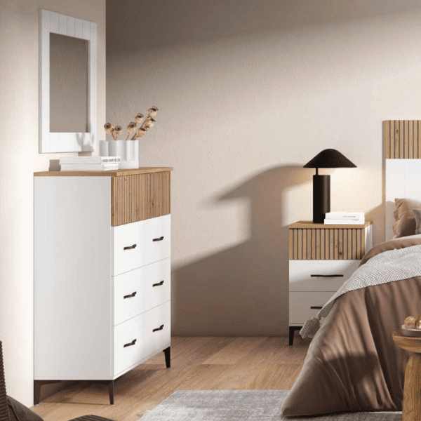 Transforma tu espacio con nuestro dormitorio completo de fabricación nacional: diseño elegante y materiales de alta calidad para un descanso perfecto.