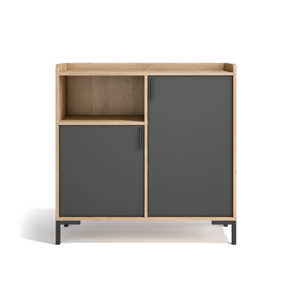 Mueble multifuncional con zapatero y espacio de almacenaje, perfecto para organizar zapatos y objetos en cualquier rincón.