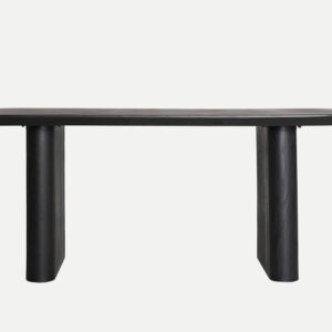 Mesa de comedor Artisa Rognes en color negro, con diseño moderno y líneas robustas. Ideal para ambientes contemporáneos que buscan un toque de sofisticación y minimalismo.